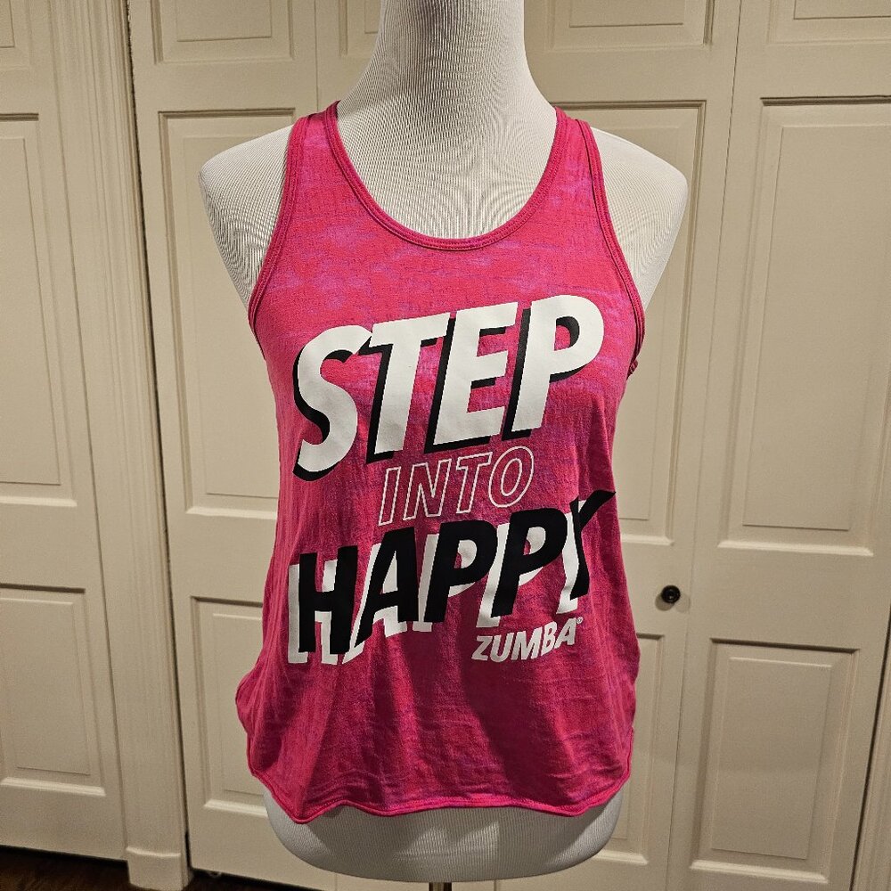 Step Into Happy Tank Top Pink Size Small